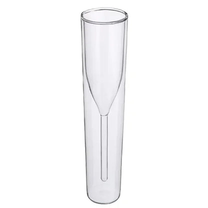 Stylish double wall insulated champagne glass, perfect for sparkling wine & cocktails. Modern elegant drinkware set.