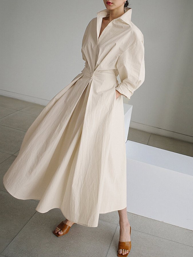 Comfortable women's flowy long summer dress, versatile for casual daywear or elegant evening events.