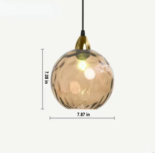 Modern E27 glass ball pendant light, elegant ceiling fixture for a contemporary home.