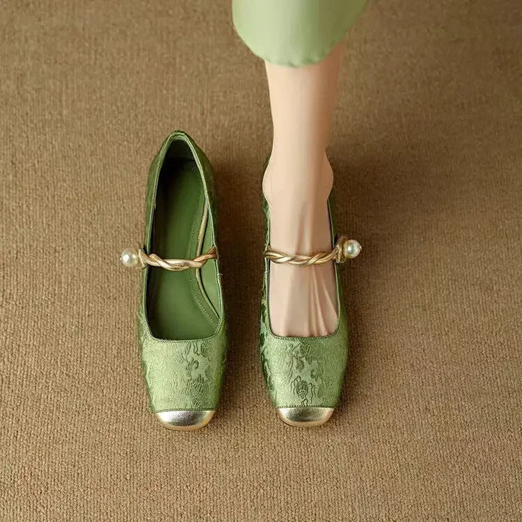 Stunning women's dress shoes: square toe pumps with a luxurious studded heel. Chic and comfortable footwear.