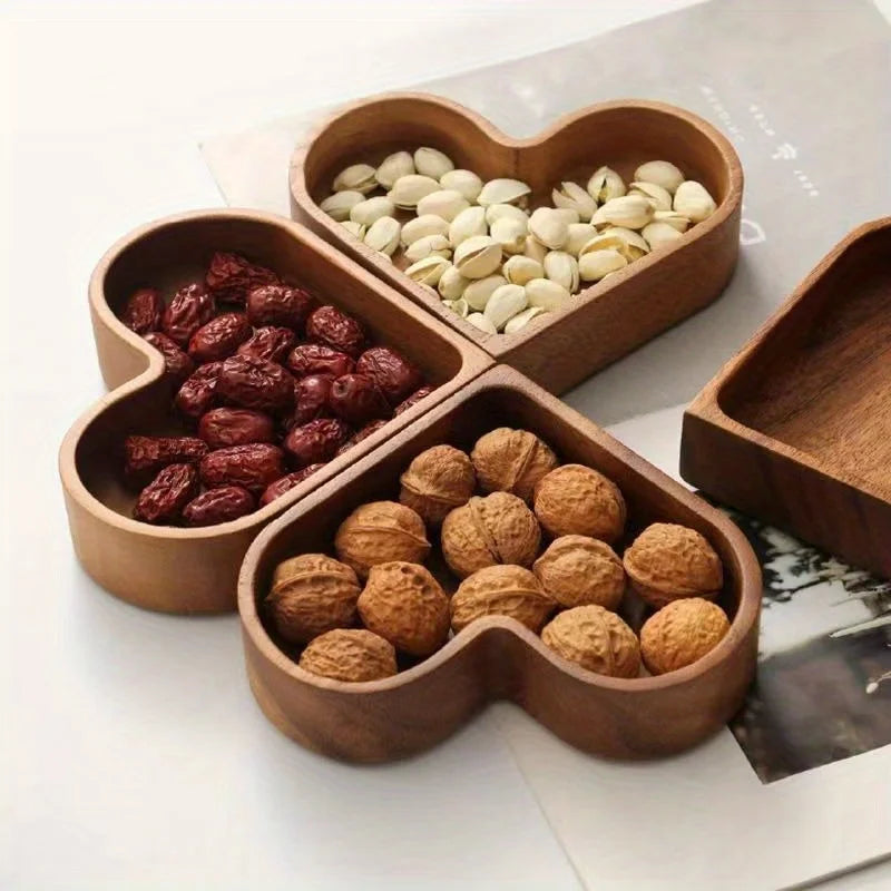 Romantic heart wood serving tray, great for special occasions, snacks, desserts & home decor.