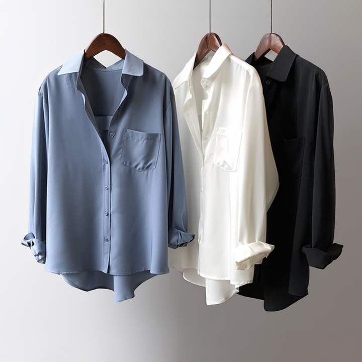 Stylish women's high-low blouse. New arrival, long sleeve top for casual elegance or chic events.