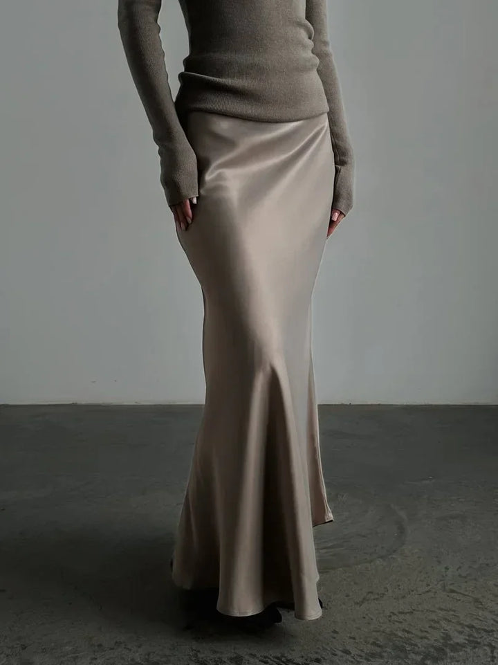 Sophisticated women's high waist fishtail maxi skirt, ideal for evening wear & special occasions.