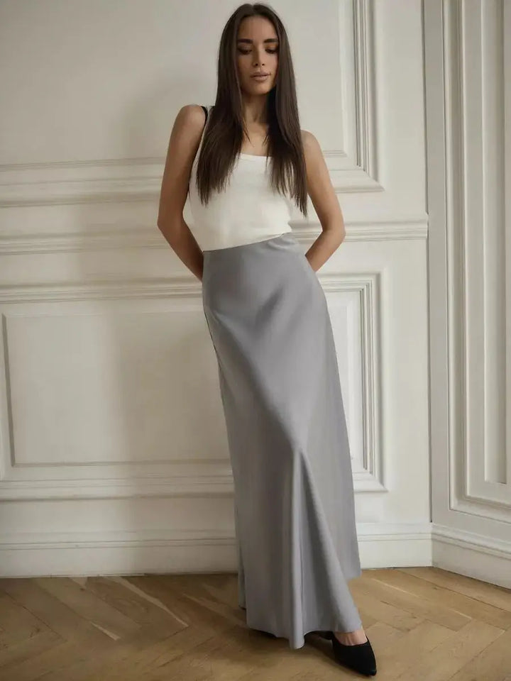 Women's elegant high waist fishtail maxi skirt, perfect for evening galas & formal events.