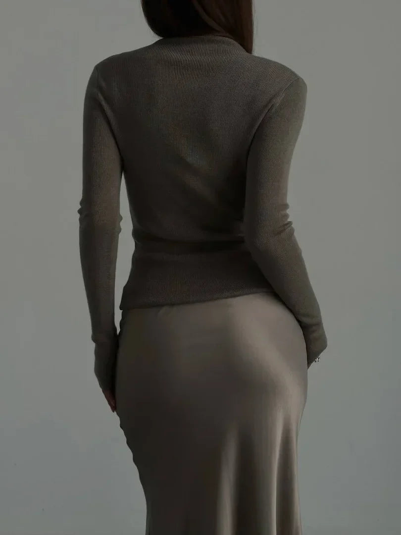 Elegant high waist fishtail maxi skirt, a chic women's choice for evening & special occasions.