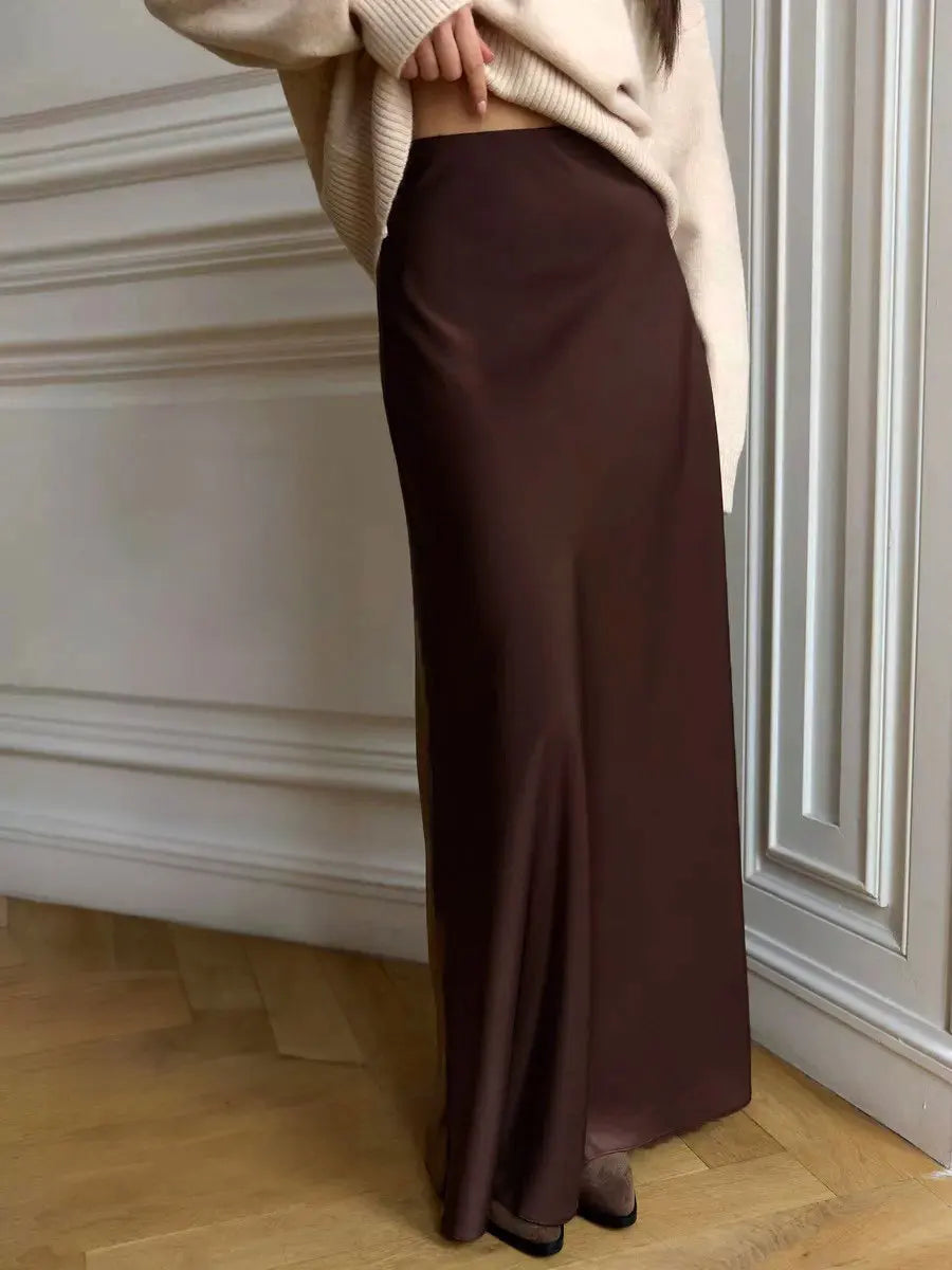 Chic high waist fishtail maxi skirt for women, perfect for formal evenings & gala events.