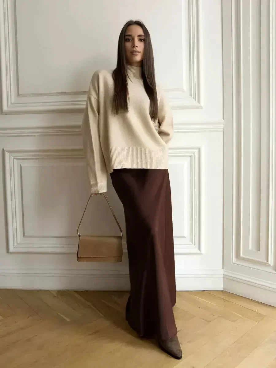 Chic high waist fishtail maxi skirt, an elegant women's choice for evening events & galas.