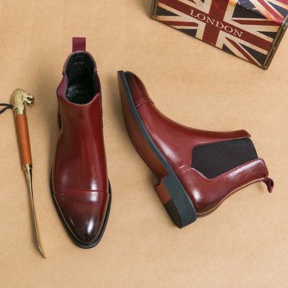 Versatile men's elegant slip-on ankle boots, sleek design for modern fashion & everyday wear.