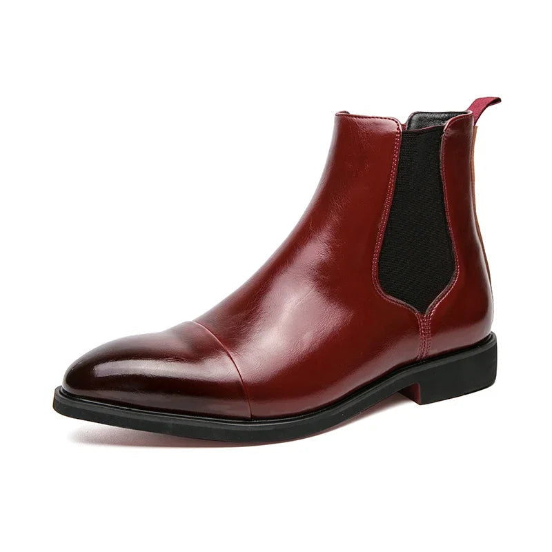 Modern men's fashion slip-on ankle boots, elegant design for versatile and stylish everyday wear.
