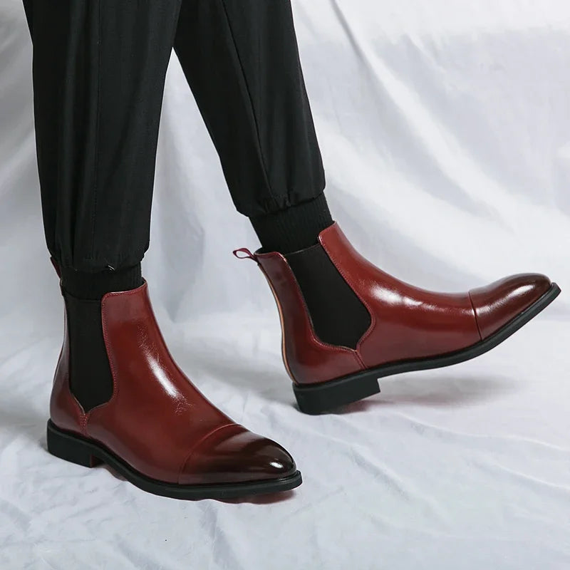 Men's versatile elegant slip-on ankle boots, ideal for both dressy and casual modern outfits.