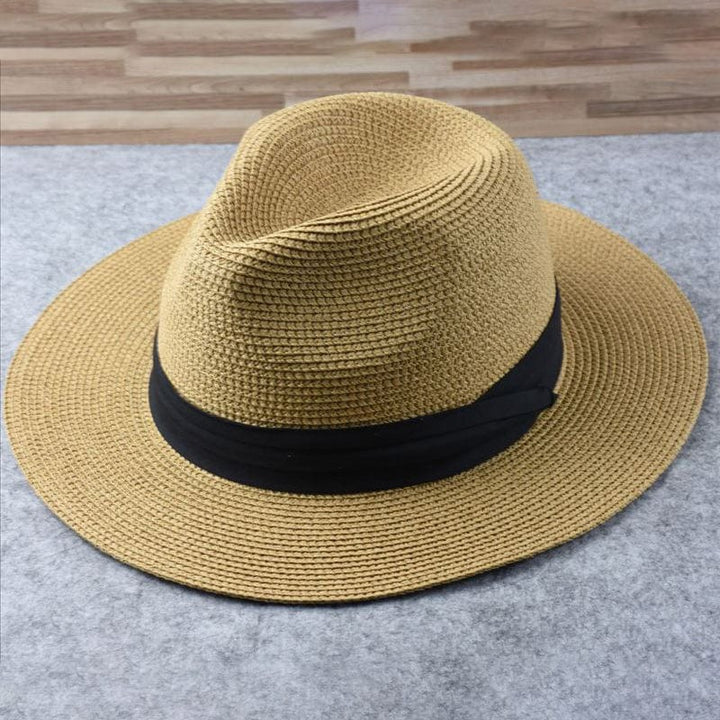 Men's elegant handmade Panama hat; classic, stylish summer headwear for superior sun protection.