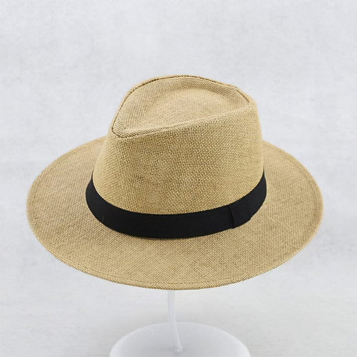Sophisticated men's handmade Panama hat, providing excellent sun protection & elegant summer style.