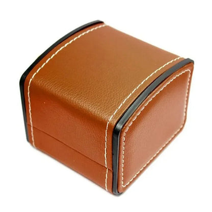 Compact single watch travel case for men. Securely transport elegant timepieces. Ideal watch accessory.