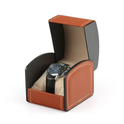 Premium men's single watch storage case. Sturdy design for ultimate timepiece protection and organization.