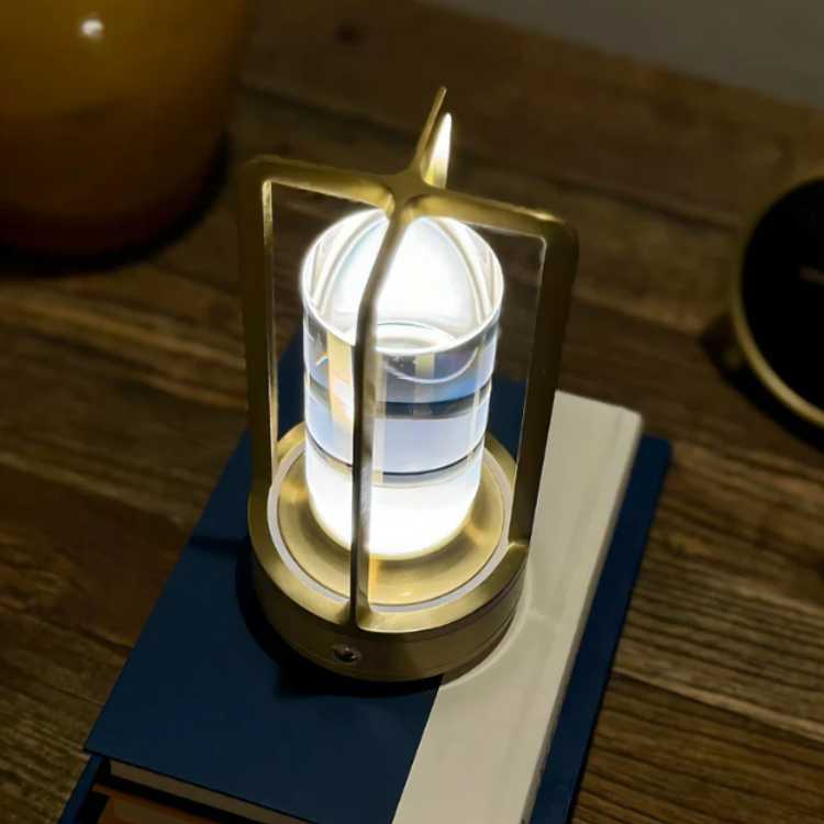 Contemporary outdoor lantern showcasing a unique crystal design, ideal for patio decor