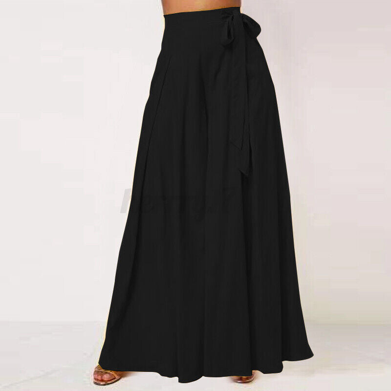 Stylish formal plus-size wide-leg pants for women, an elegant workwear essential.