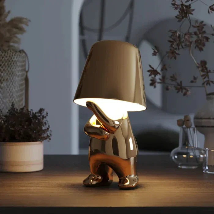 Control your ambiance with this dimmable, rechargeable LED table lamp, elegant design.