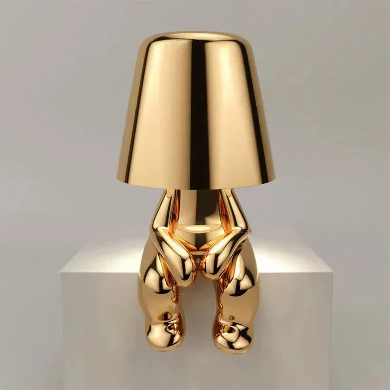 Modern elegant LED table lamp, dimmable and cordless, enhancing contemporary home decor.