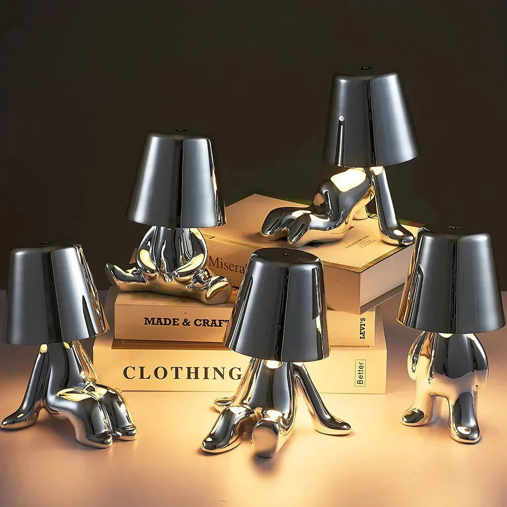 Stylish rechargeable LED bedroom lamp, providing warm atmospheric light & modern design.