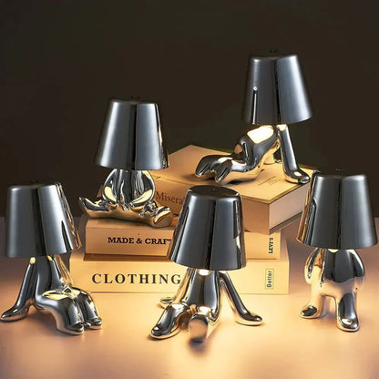 Stylish rechargeable LED bedroom lamp, providing warm atmospheric light & modern design.