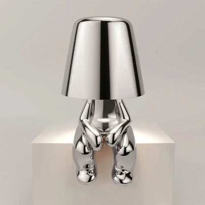 Sleek modern LED table lamp, cordless, dimmable, & rechargeable for sophisticated homes.