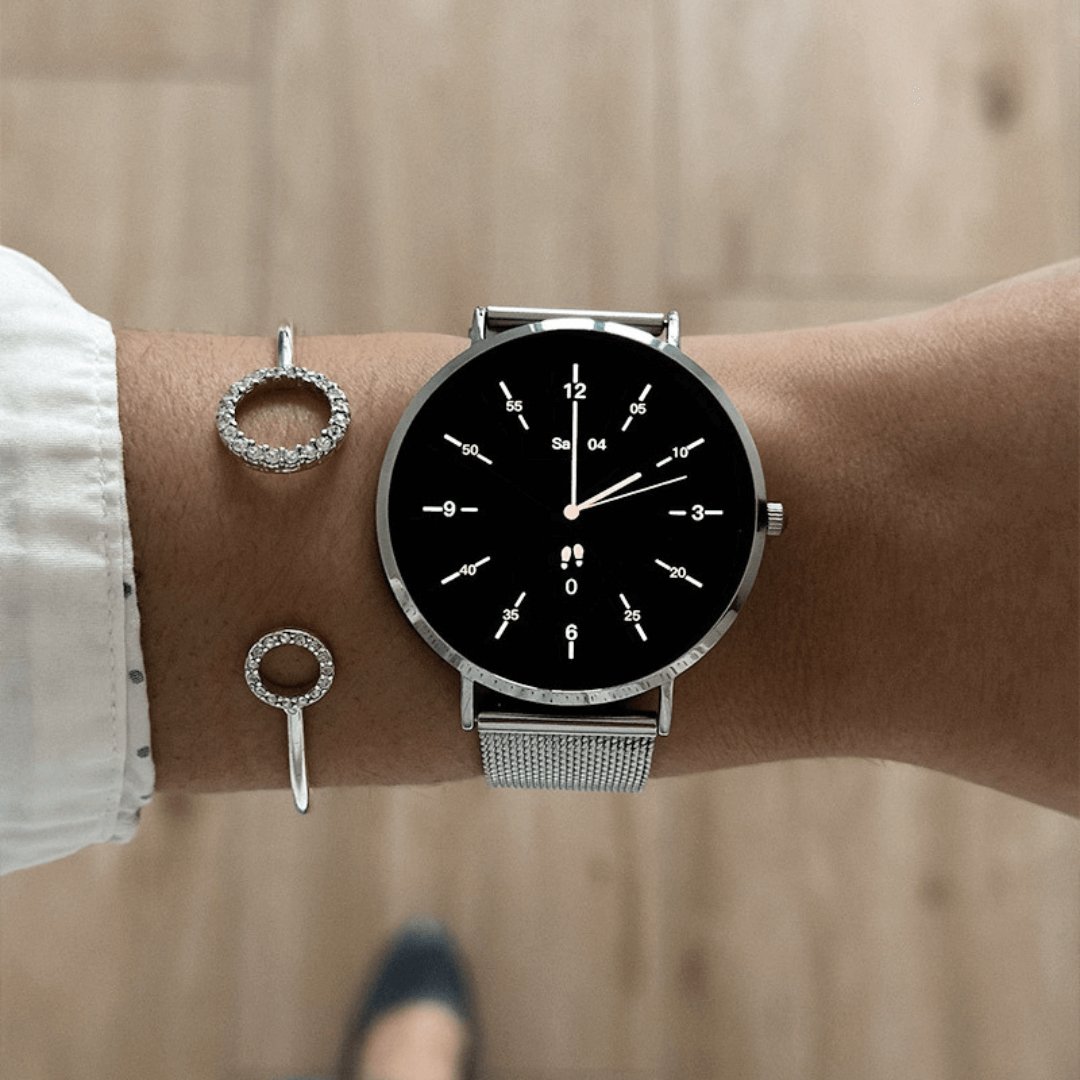 Women's Smart Pro smartwatch, customizable elegant design. Health, fitness & activity tracker.