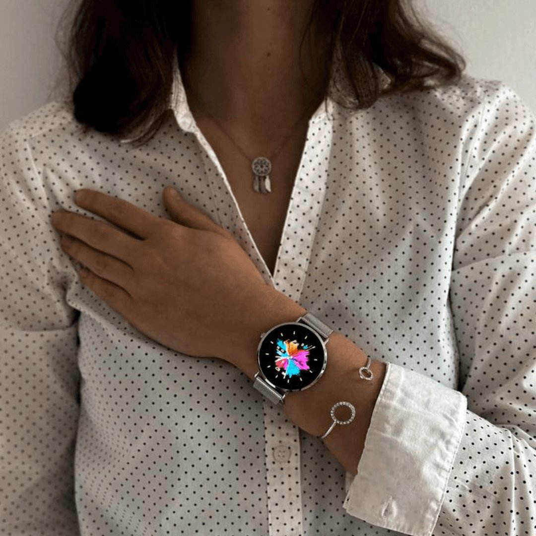 Women's Smart Pro smartwatch for wellness. Elegant health & fitness tracking, daily activity monitor.