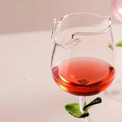 Romantic Rosette Stem wine glass for elegant drinkware. Beautiful floral design enhances any table setting or kitchenware.