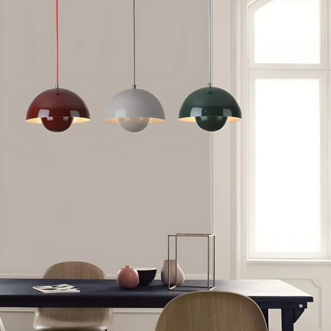 Elegant Scandinavian LED pendant lamp, modern home lighting fixture.