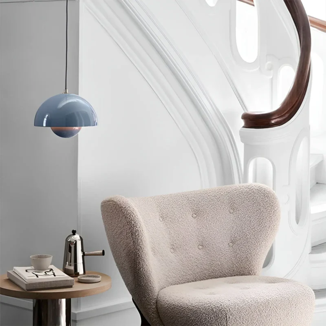 Ambient LED pendant light, perfect for minimalist Nordic decor.