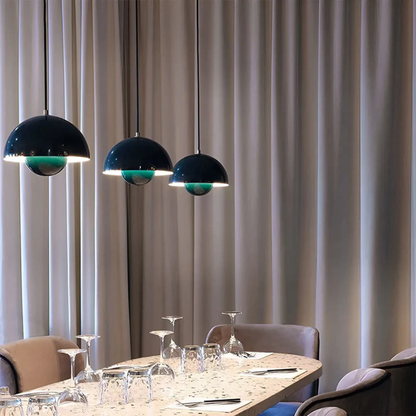 Decorative LED pendant light, Scandinavian design ceiling fixture.