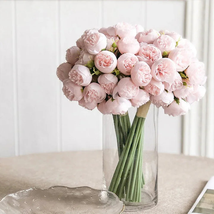 Elegant silk peony bouquet, perfect for weddings, bridal decor, or stunning home flower arrangements.