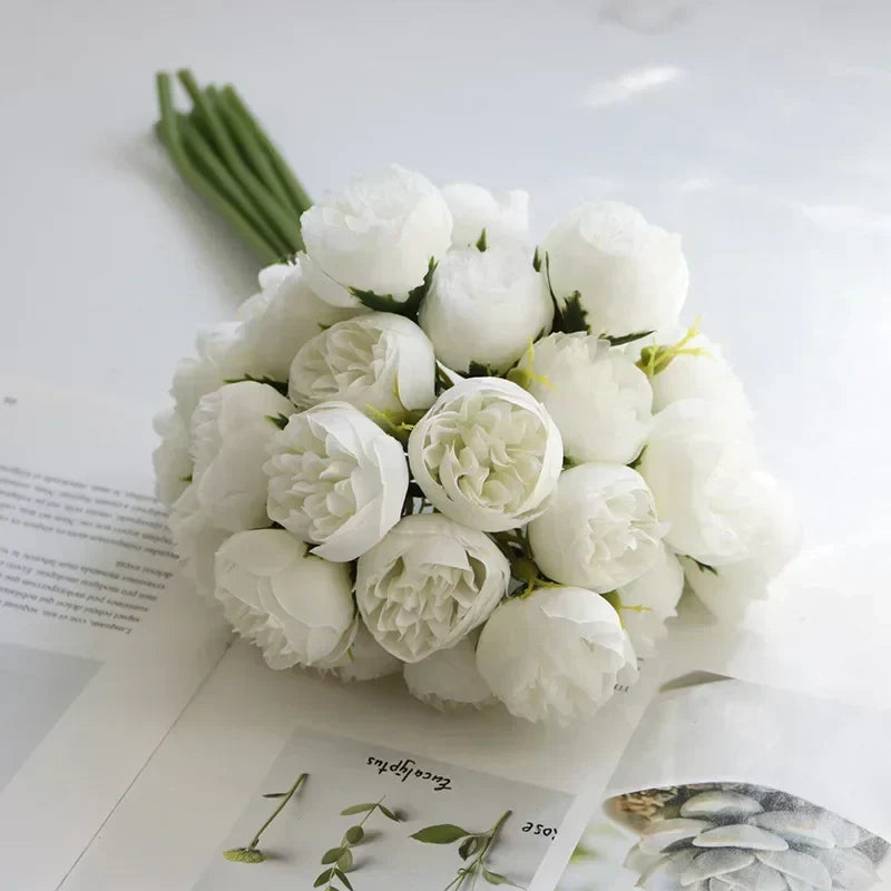 Luxurious faux peony flowers, designed for elegant wedding centerpieces and sophisticated home decor arrangements.