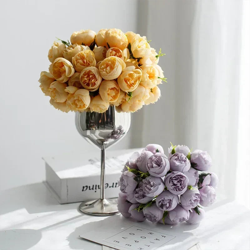 Delicate silk peony wedding flowers, a timeless choice for any elegant bridal bouquet or table decor.