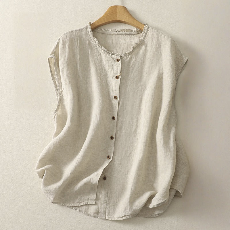 Women's elegant sleeveless top & cardigan. Flowy design, versatile for casual summer outings or stylish workwear.