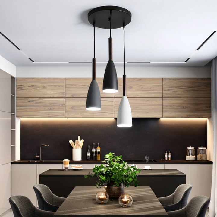 Elegant triple pendant light for modern homes, ScandiBeam design.