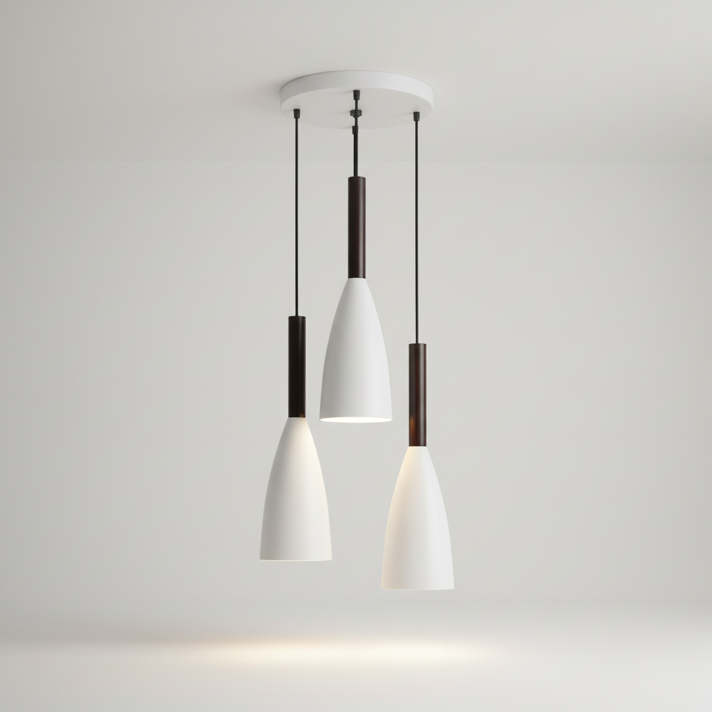 Versatile triple pendant light, ScandiBeam, enhancing modern Scandinavian aesthetics.