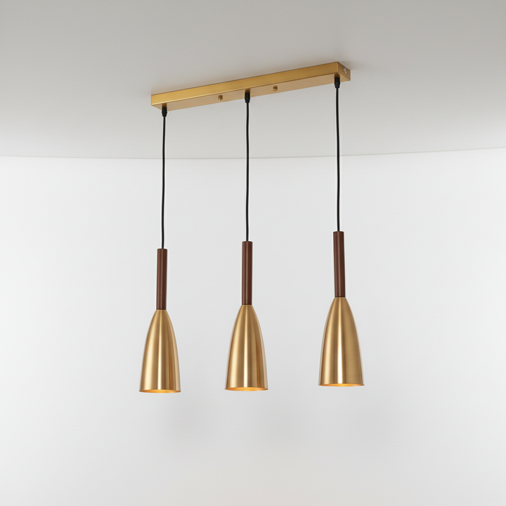 Elegant triple pendant light, ScandiBeam, a modern Scandinavian home piece.