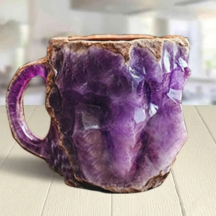 Elegant unisex coffee mug with a sparkling crystal-look resin finish, perfect for daily use or gifting.