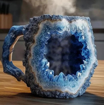 Unisex resin coffee mug, featuring an elegant crystal-like design, a great gift for any drinkware lover.