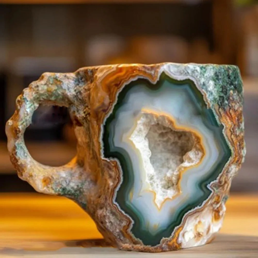 Modern crystal-look coffee mug, a durable resin tea cup with an elegant design, suitable for any home.