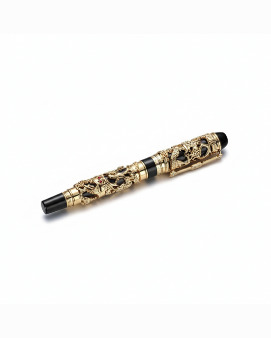 Elegant unisex dragon fountain pen, a luxury writing instrument for sophisticated individuals.