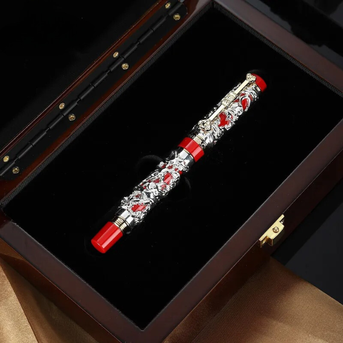 Luxury dragon fountain pen, a premium collectible and executive gift for fine writing.