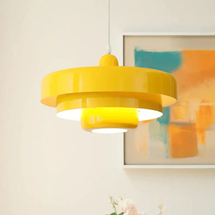 Stylish metal vintage pendant, LED lighting for elegant interior design.