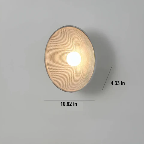 Designer Wabi-Sabi disc wall lamp, a modern Japanese style lighting fixture offering soft ambient glow for any room.