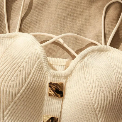 Luxurious women's sculpted corset top, featuring adjustable straps and a flattering, modern fit.