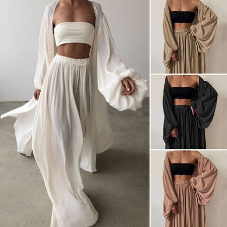 Elegant women's 3-piece blazer & pants set in a sophisticated color, perfect for office or special events.