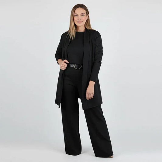 Elegant women's 3-piece stretch set, perfect for a chic & coordinated outfit.