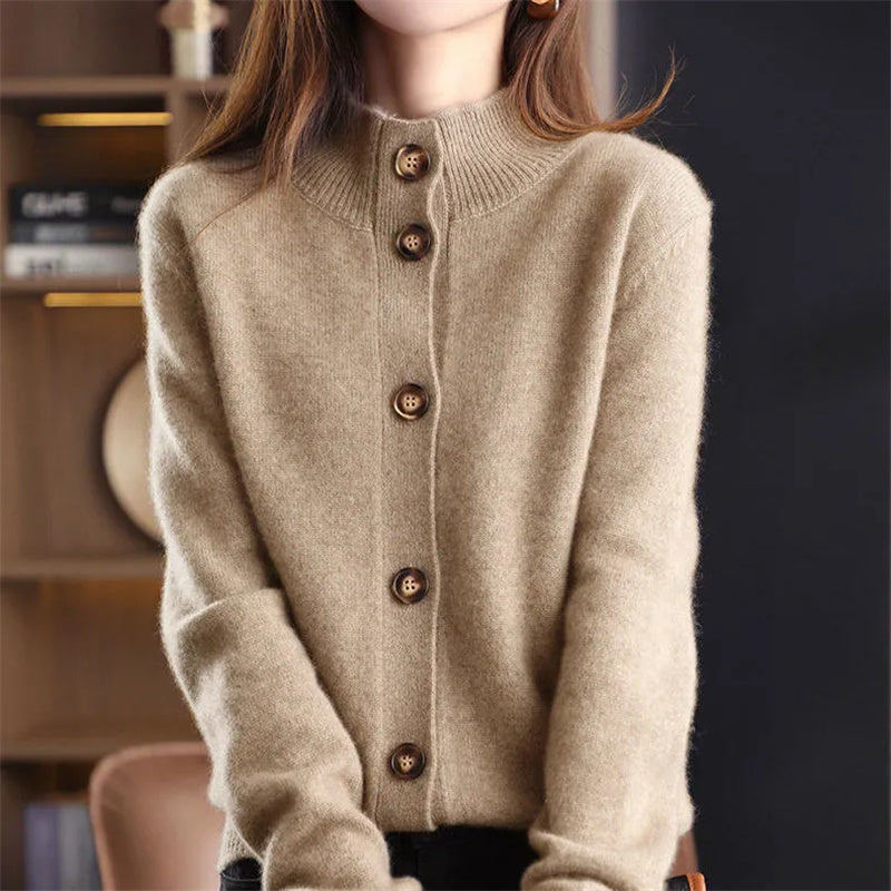 Chic women's Arlina draped cardigan. Versatile open front, long sleeve, for effortless everyday luxury & outerwear.