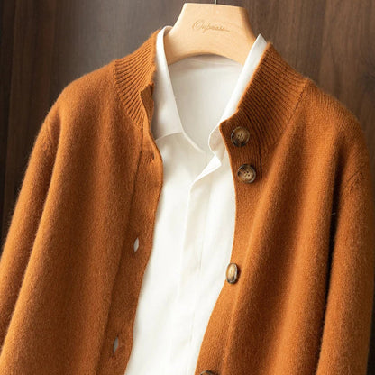 Arlina women's draped cardigan. Open front, long sleeve, elegant luxury style, a versatile lightweight outerwear piece.